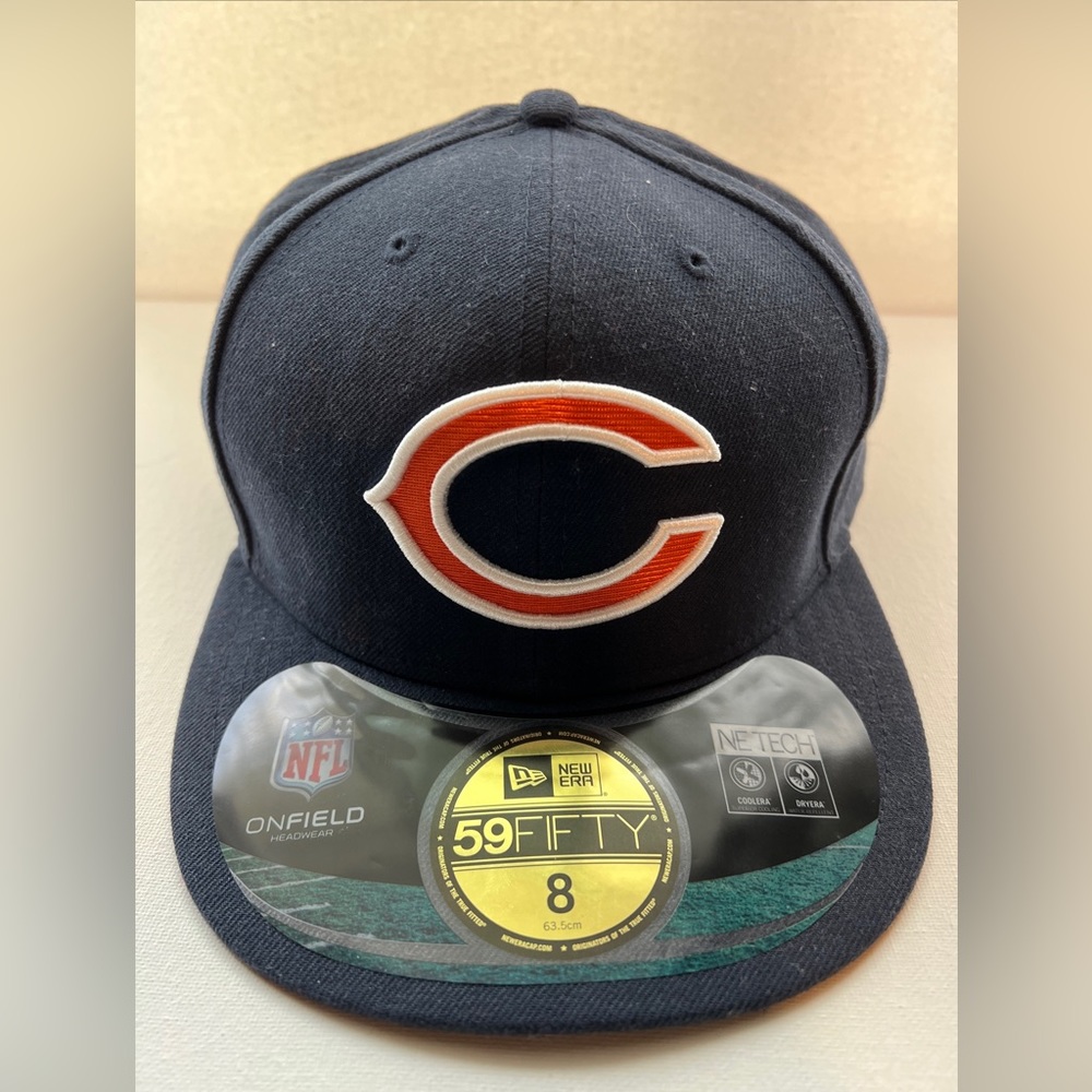 Chicago Bears New Era Authentic On-Field Size 8 Fitted 59FIFTY Hat Blue NFL NWT